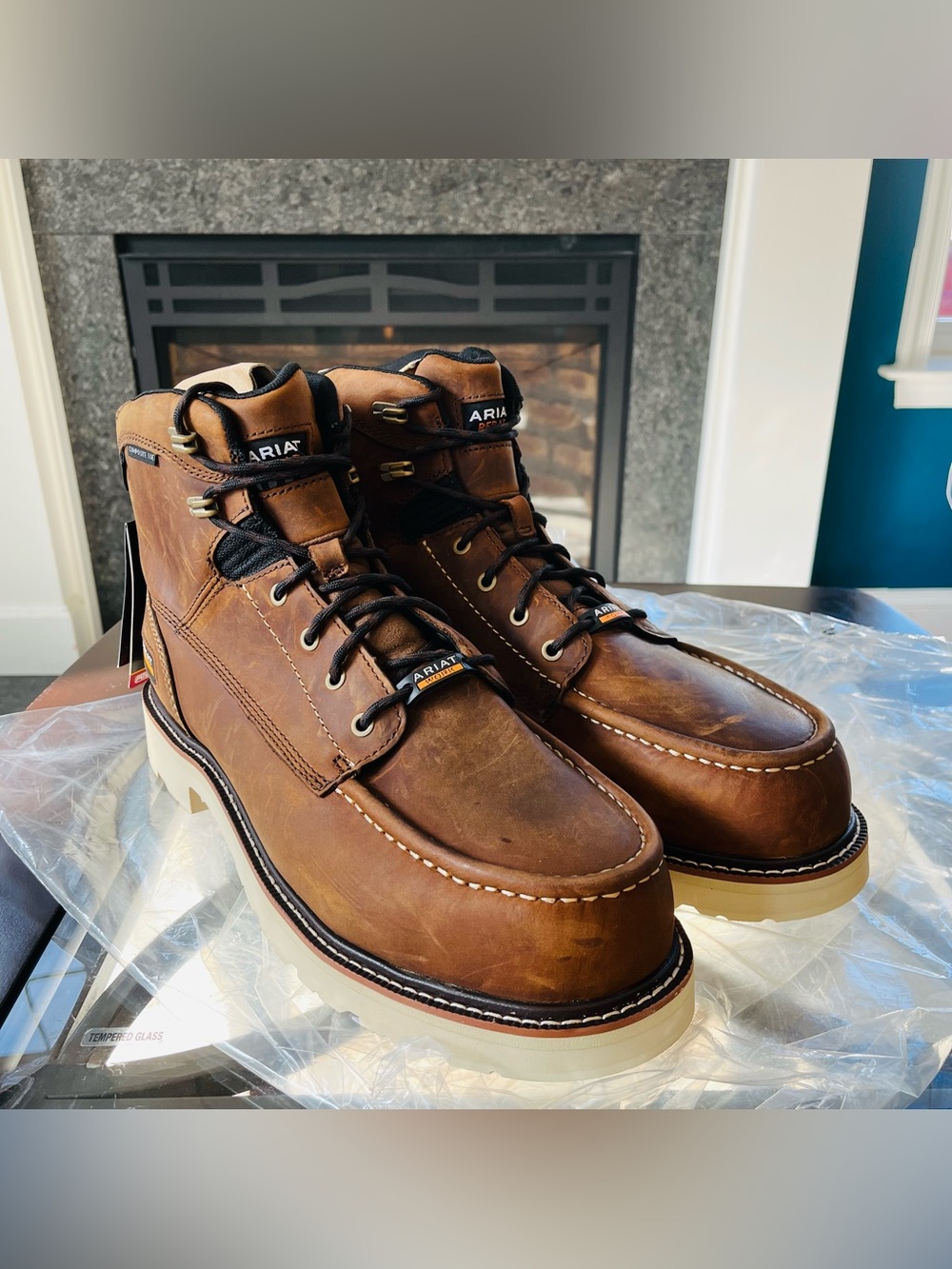 Ariat Rebar Lift 6" H20 Composite Toe Men's Work Boots Brown Waterproof New
